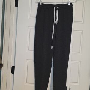 Source Unknown Charcoal Gray Track Pants with White Drawstring